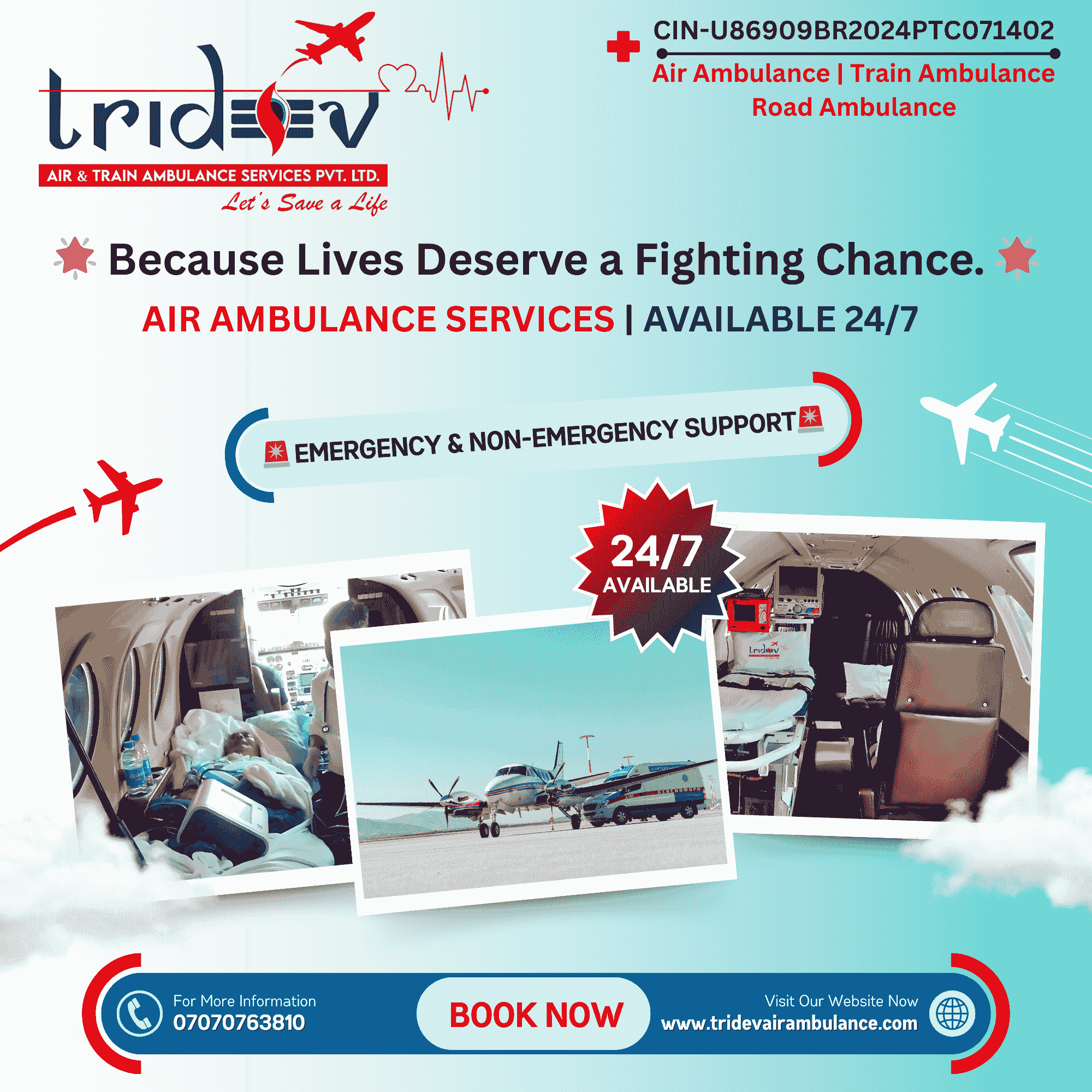 All Medical Facilities in Tridev Air Ambulance Services in Guwahati Are Reliable