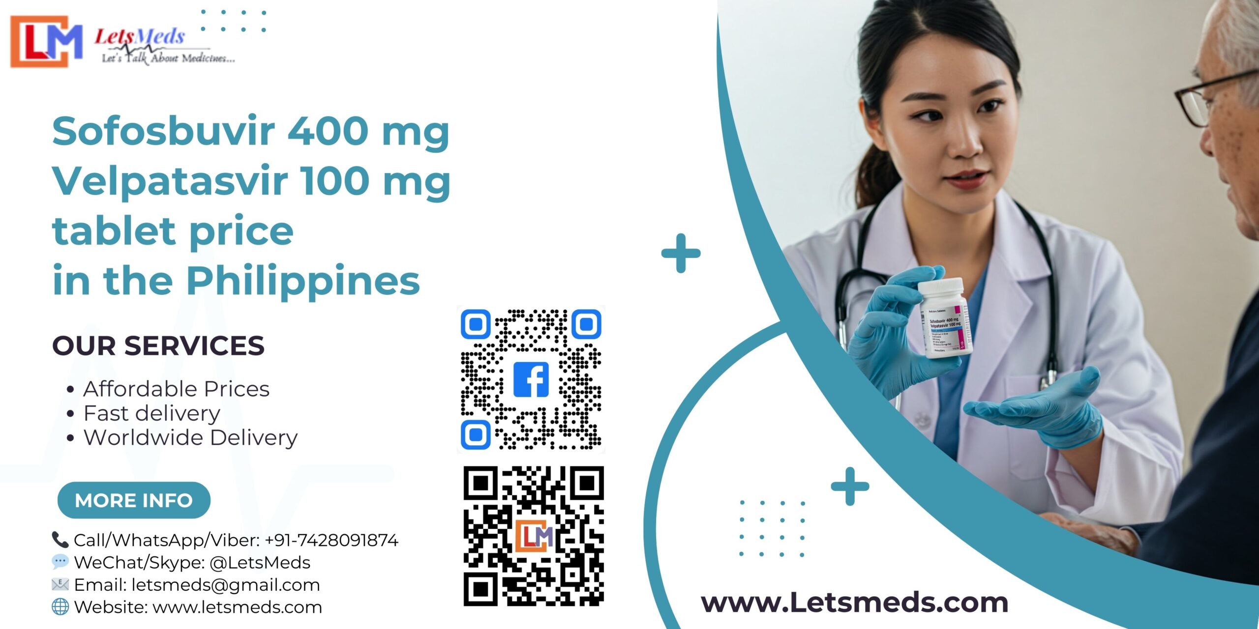 Generic Sofosbuvir 400 mg Velpatasvir 100 mg price in davao, Philippines