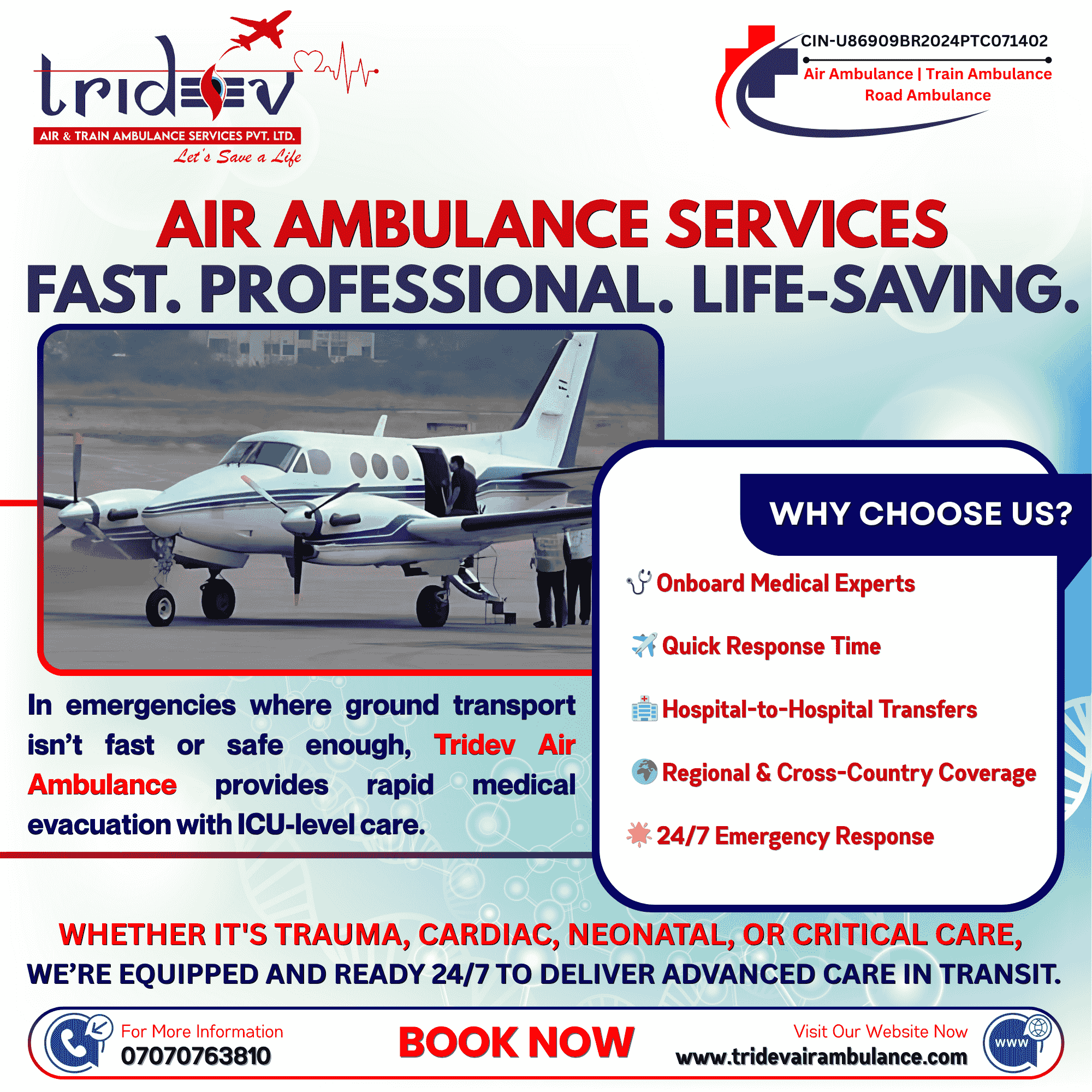 Air Ambulance Delhi to Abroad | Global Medical Transfers 24/7