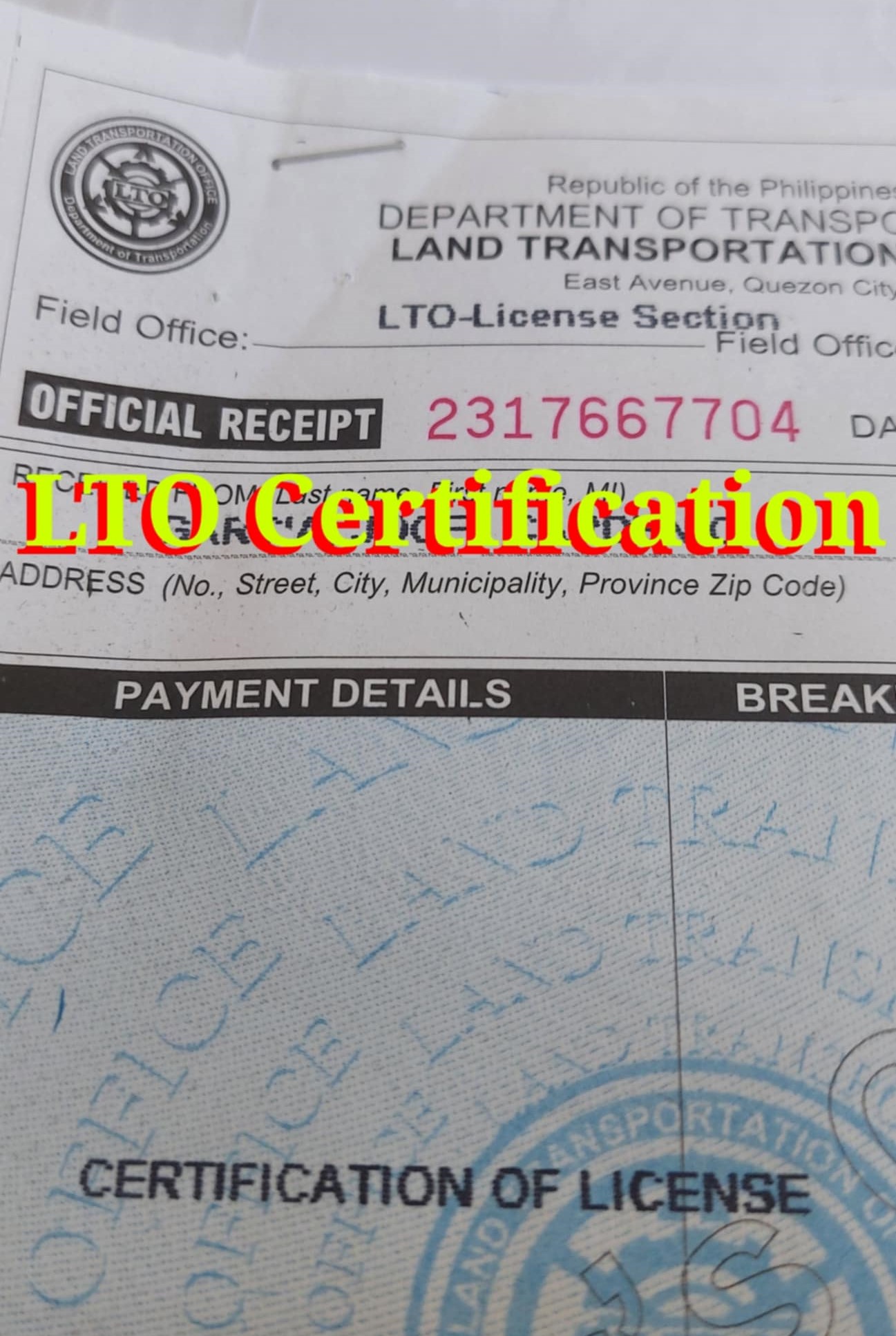 Authentication  Apostille of Driver's License
