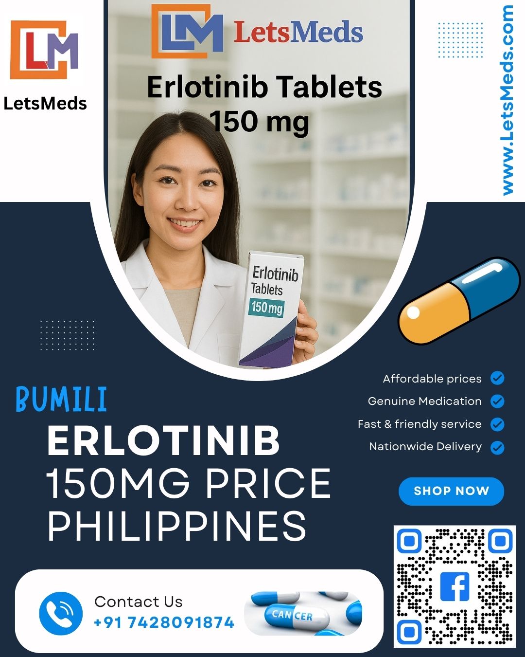 How much does erlotinib cost Online in the Philippines?