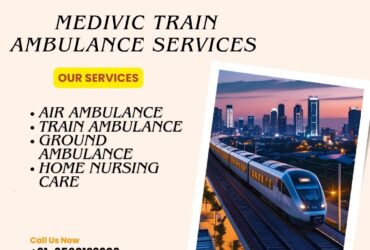 The Medivic Train Ambulance Services in Ranchi is designed for comfort and built for survival