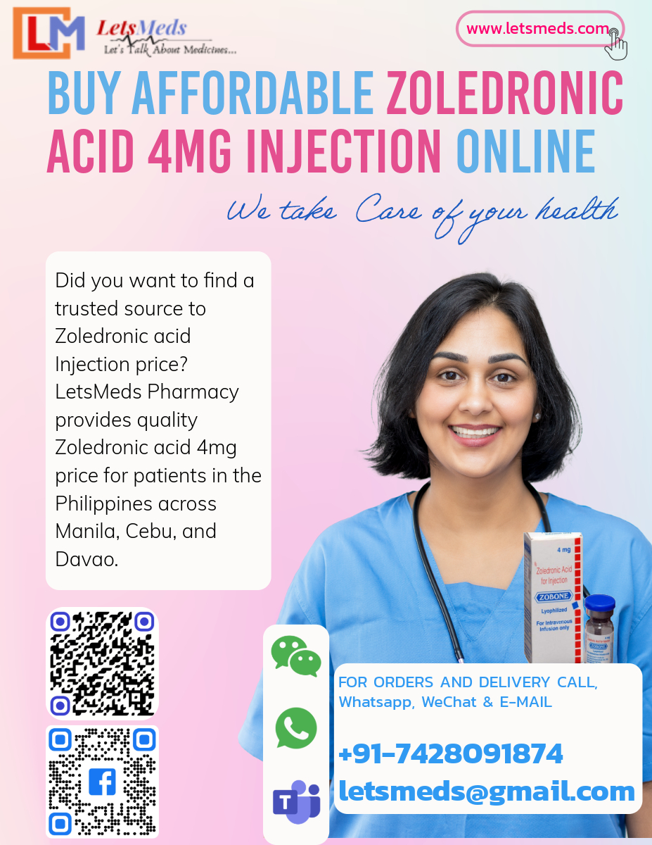 Buy Affordable Zoledronic acid 4mg Injection Online
