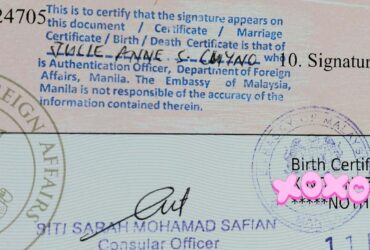 Malaysia Embassy (Manila) Authentication Legalization