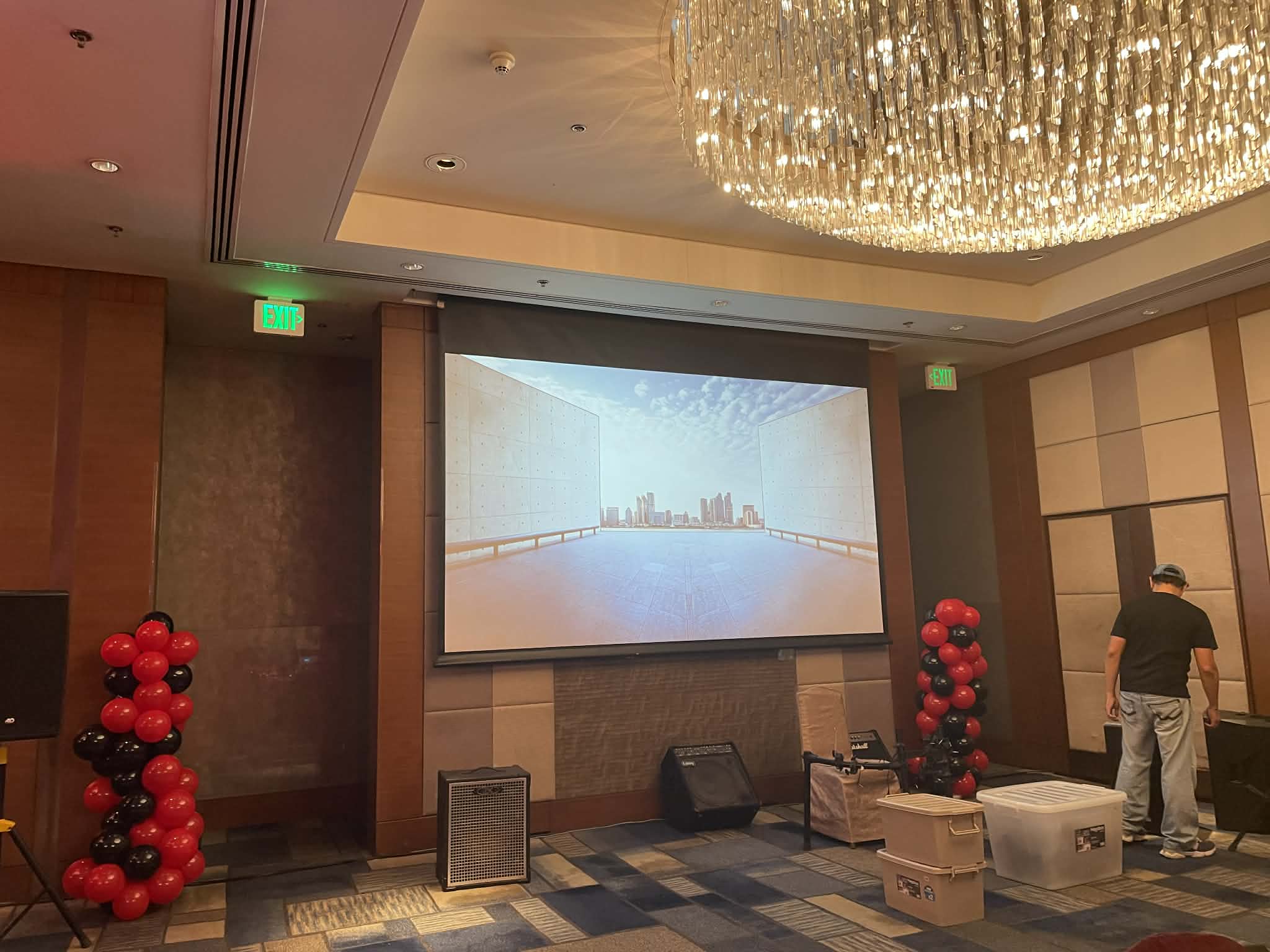 9x12ft Projection Screen and LCD Projector for Rental
