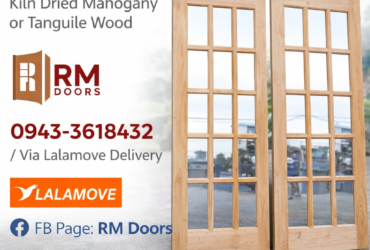 Full French Door with Glass Provision Kiln Dried Mahogany KD or Tanguile KD