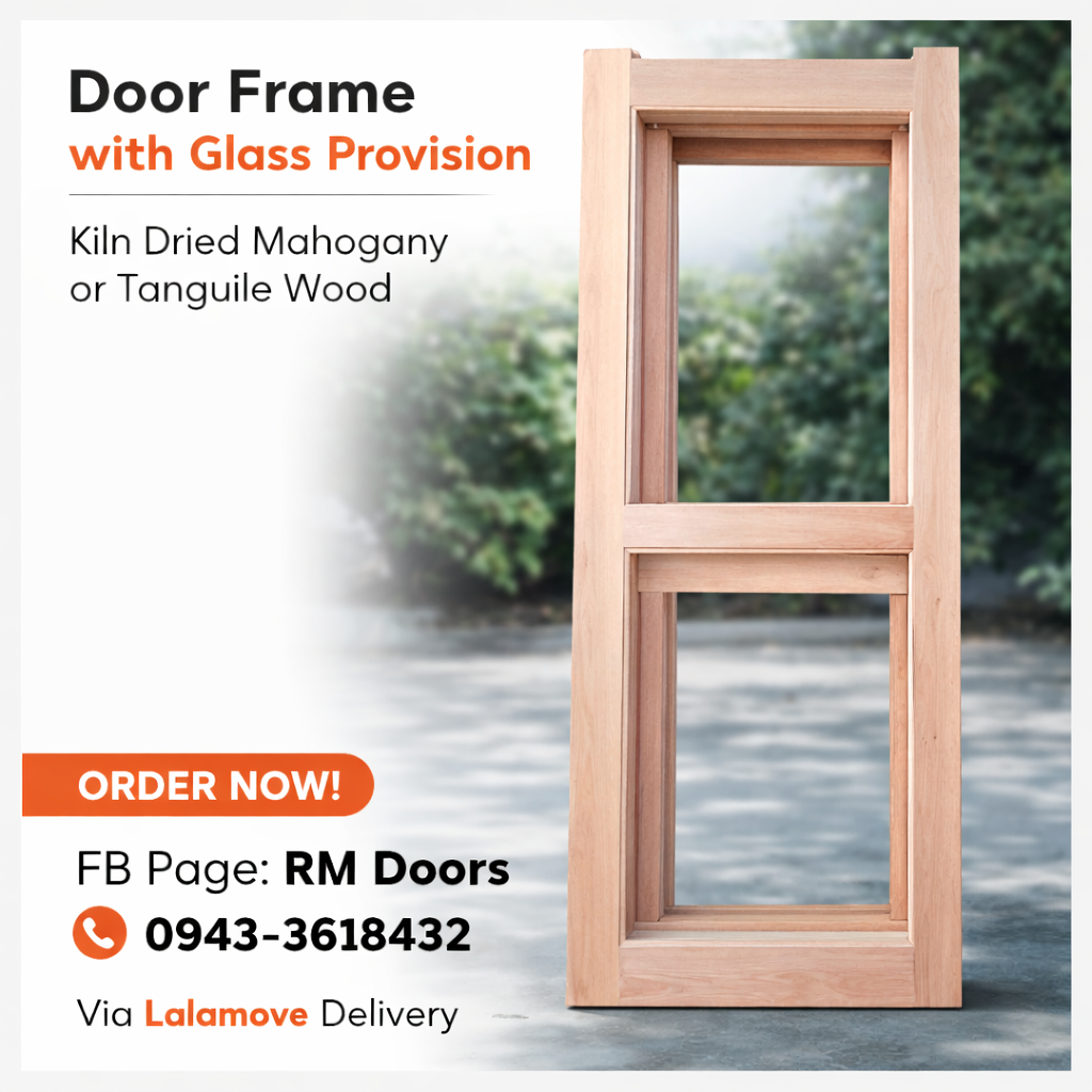 Door Frame Panel Door with Glass Provision Kiln Dried Mahogany KD or Tanguile KD
