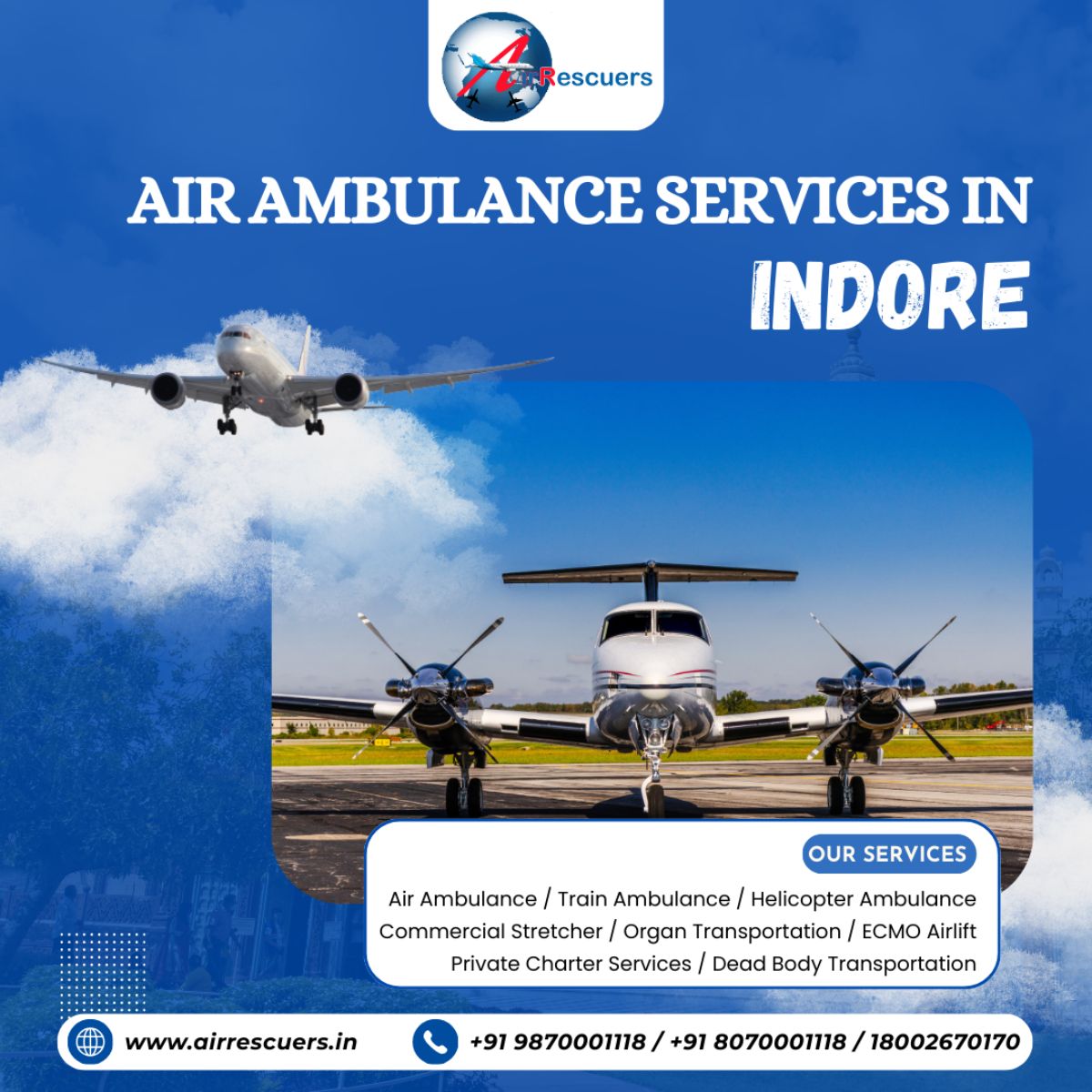 Emergency ICU Air Transport in Indore