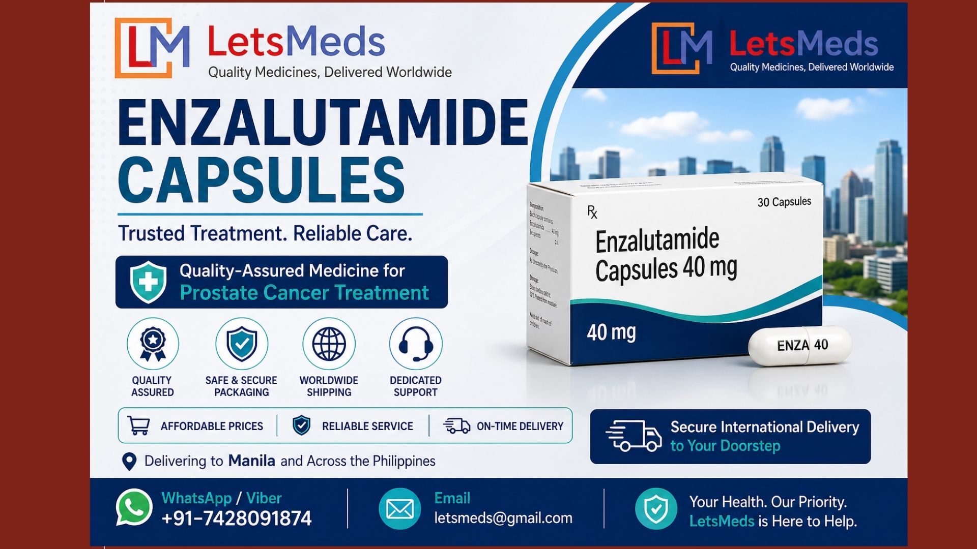 Enzalutamide Capsules in Manila at Lower Cost