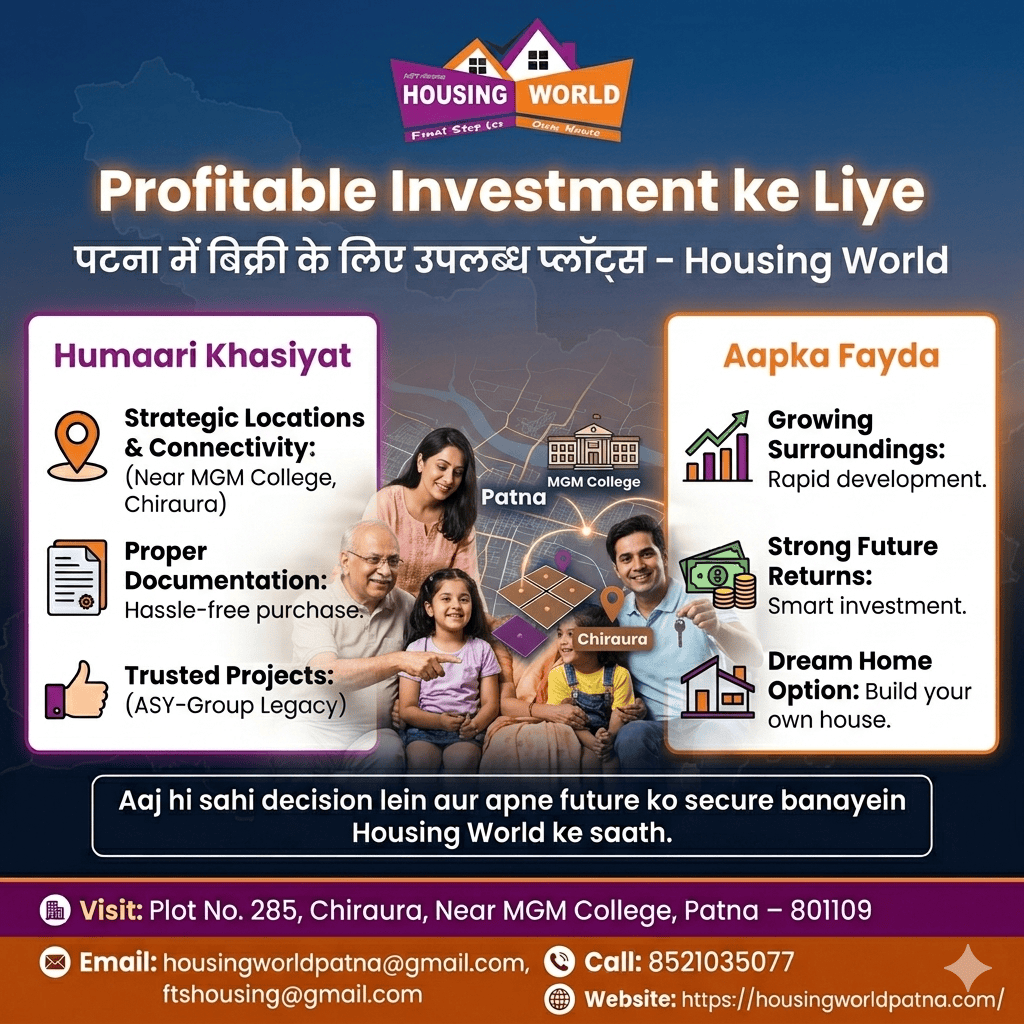 Apna Plot, Apna Future: पटना में बिक्री के लिए उपलब्ध प्लॉट्स – Housing World