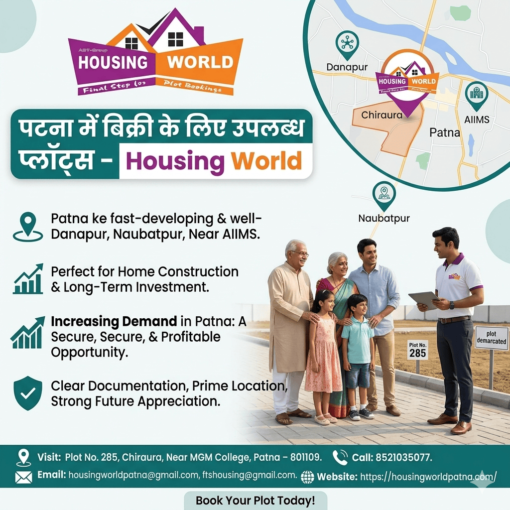 Investment ka Best Option: पटना में बिक्री के लिए उपलब्ध प्लॉट्स – Housing World