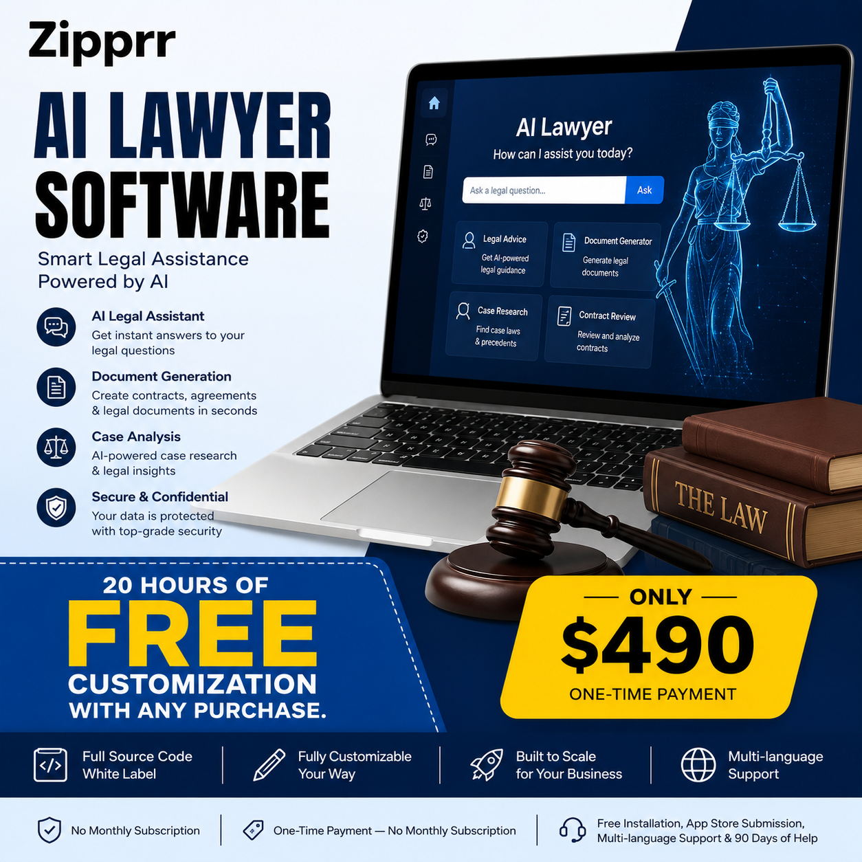 Best AI Lawyer Software 2026 — Zipprr's AI Legal Platform for Entrepreneurs | $490