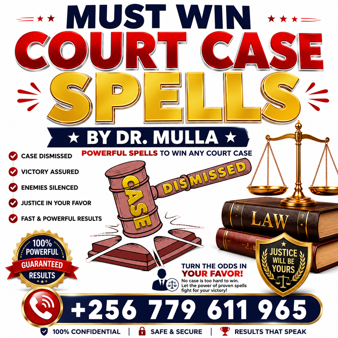 Must Win Court Case Spells by Dr. Mulla – Call +256 779 611 965 for Powerful Spiritual Help
