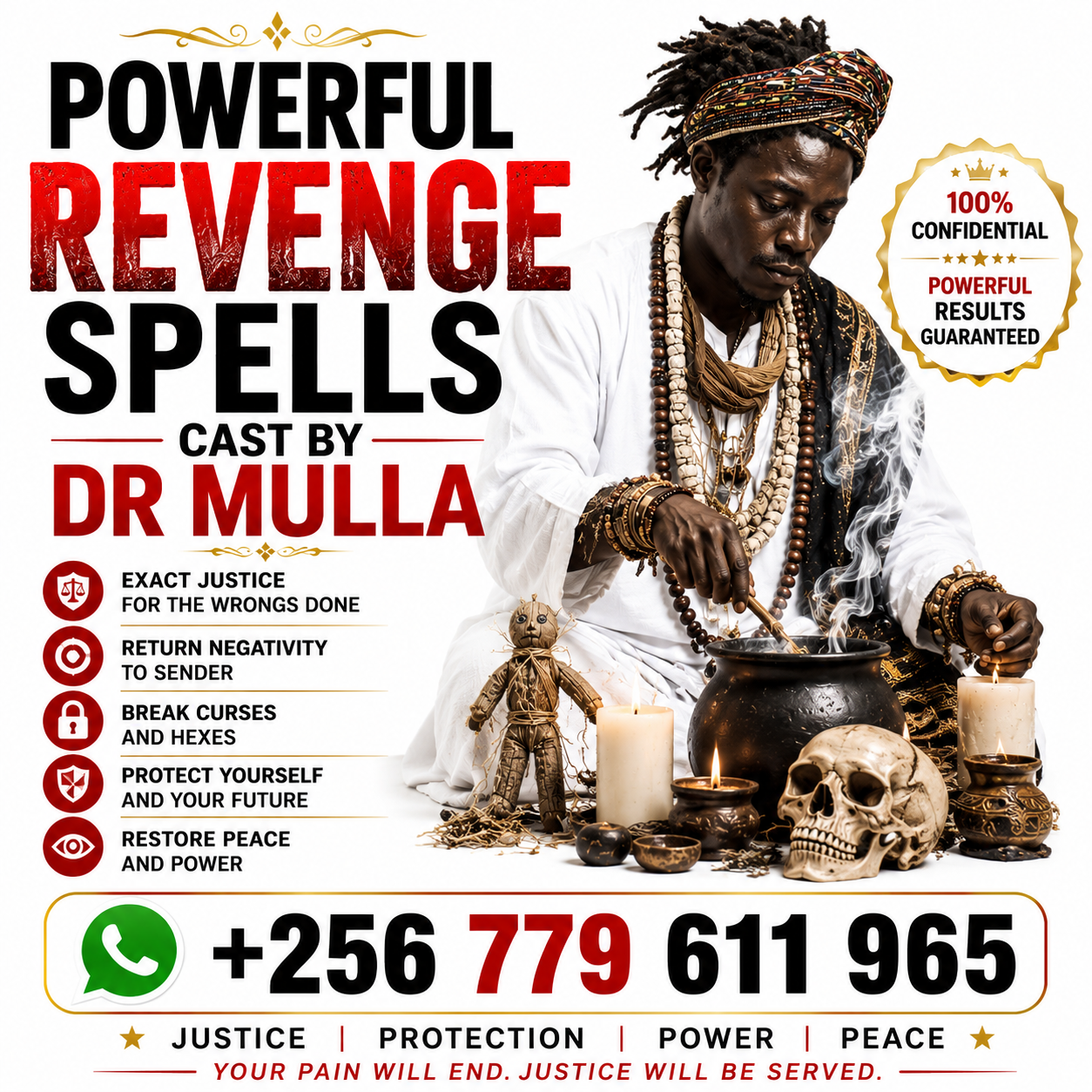 Most Trusted Top 5 Best Revenge Spells That Deliver Instant Karma to Your Enemies Without Backfire – Call or WhatsApp +256 779 611 965