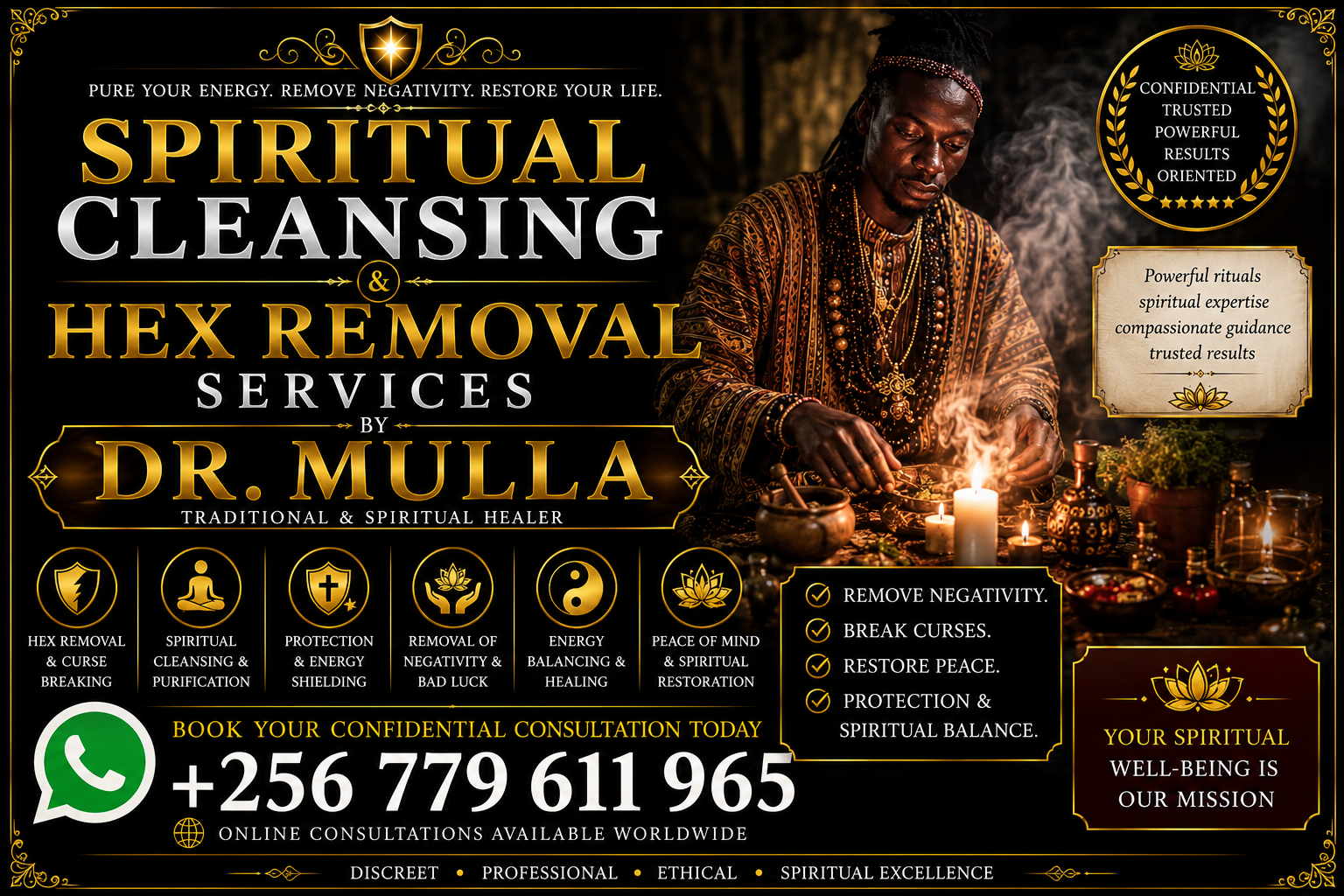 Hex Removal Spells and Spiritual Cleansing for Bad Luck, Negative Energy, and Obstacles — WhatsApp Dr Mulla Today: +256779611965