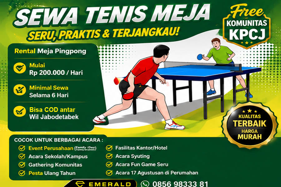 Rental sewa tenis meja pingpong