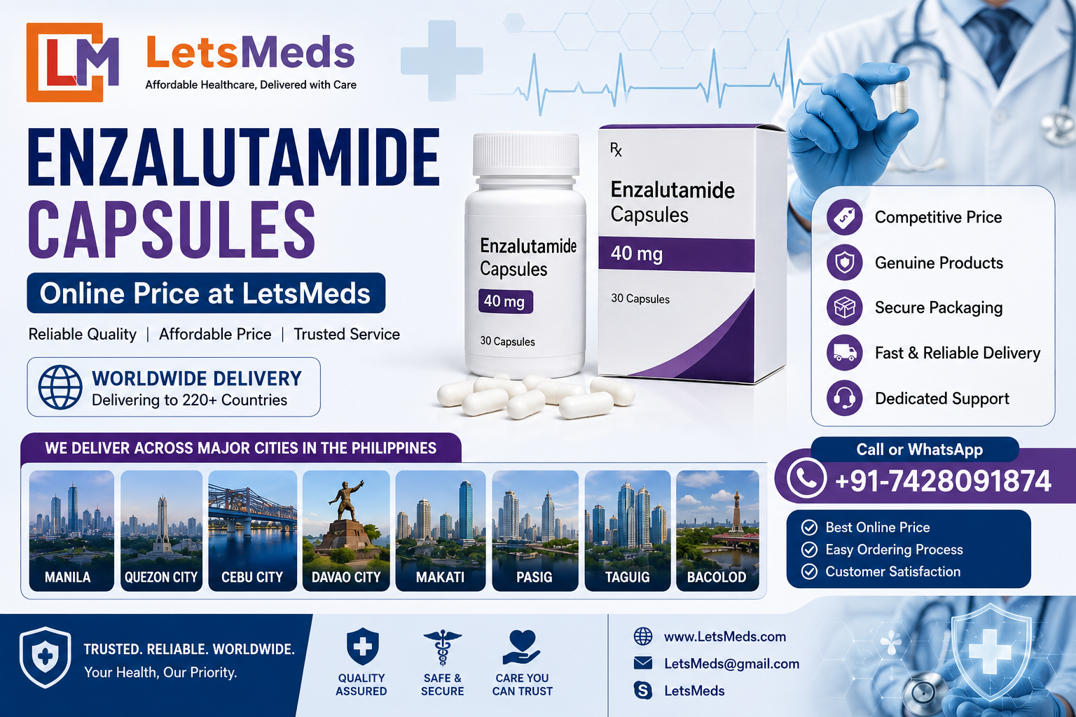 Where Can I Buy Enzalutamide Capsules Online at Lower Cost in Metro Manila Philippines