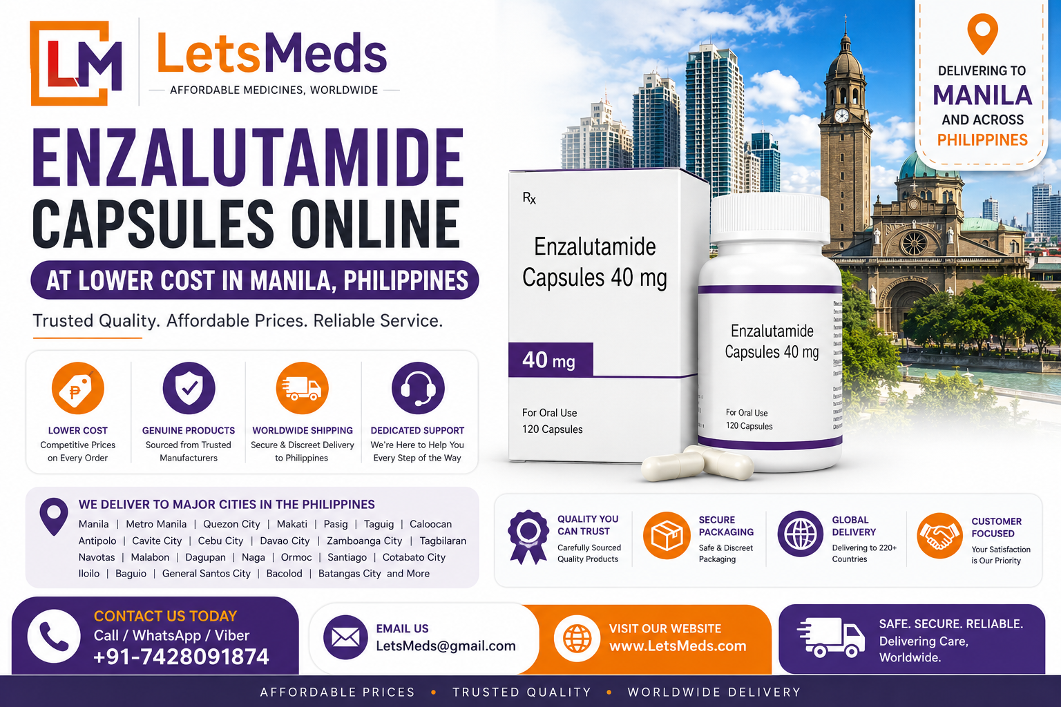 Enzalutamide Capsules Online at Lower Cost in Manila, Philippines
