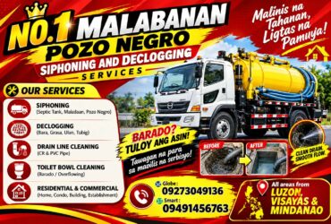 NO.1 MALABANAN BAUANG  09273049136 SIPSIP POZO NEGRO & DECLOGGING SERVICES