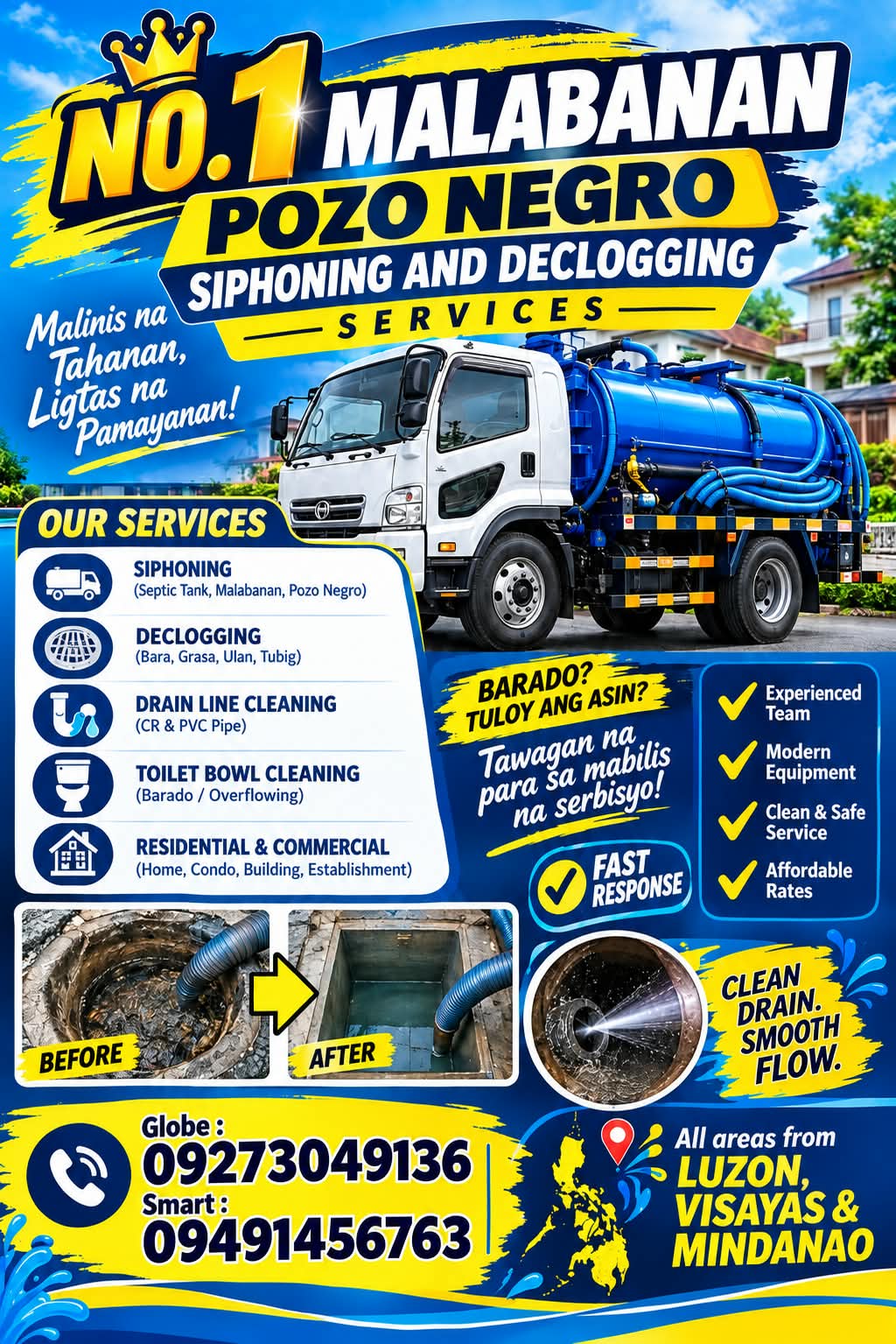 NO.1 MALABANAN CASTILLEJOS 09273049136  POZO NEGRO SIPHONING & DECLOGGING SERVICES