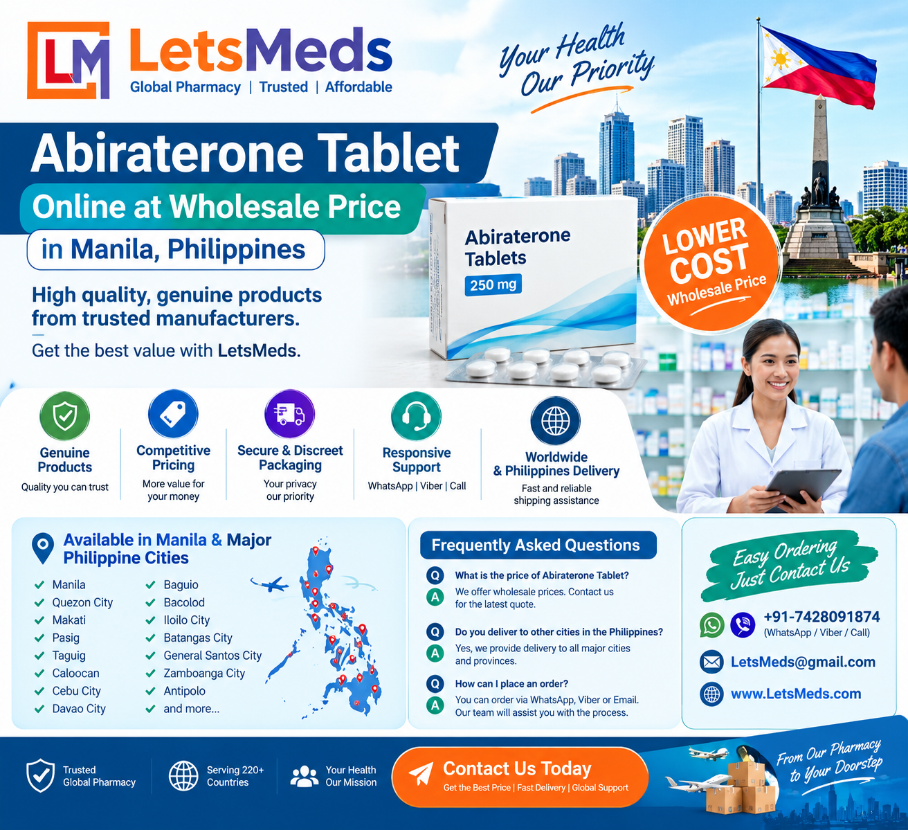 Abiraterone Tablet Online Cost Manila Quezon City Philippines