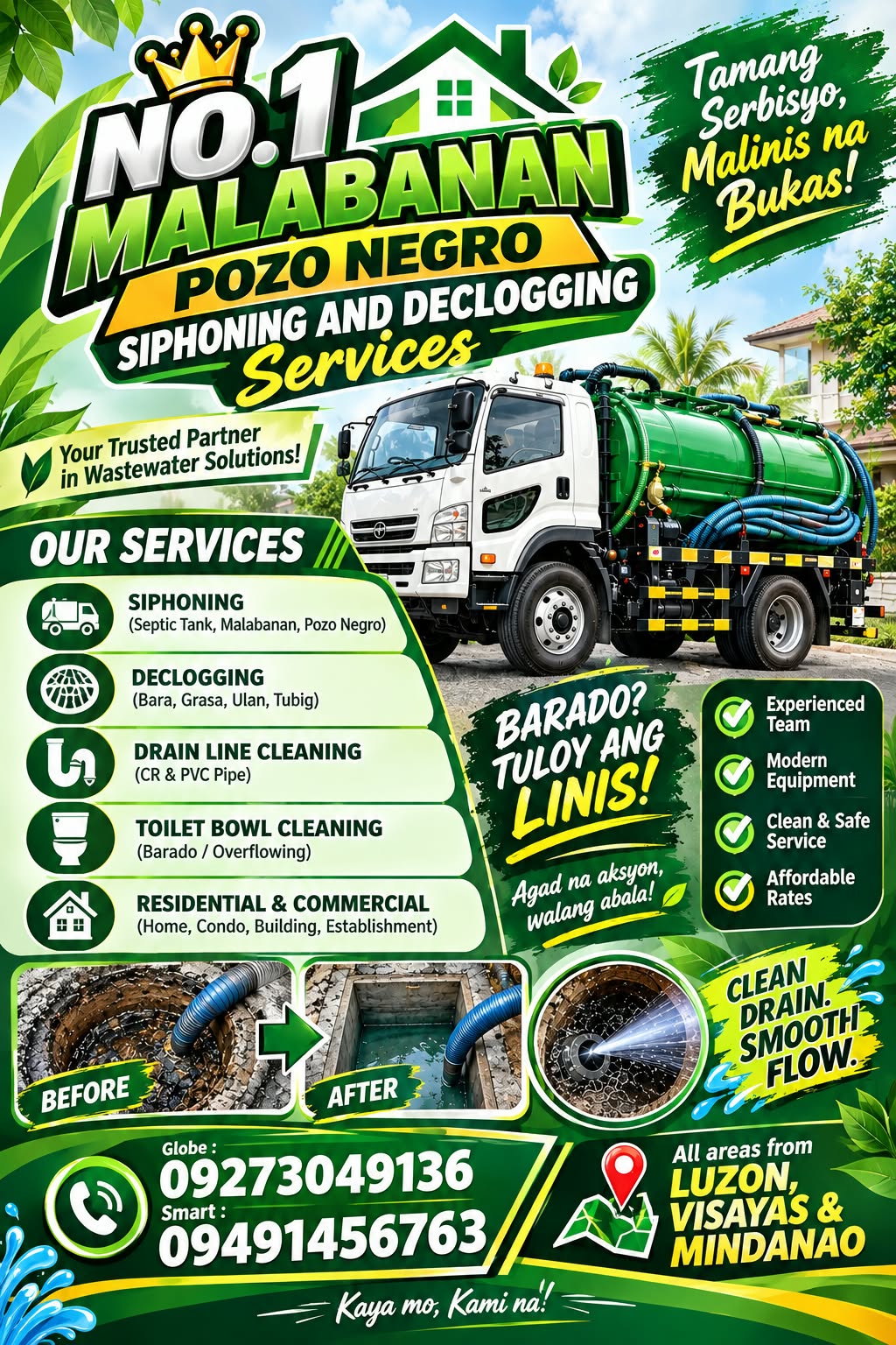 NO.1 MALABANAN  QUEZON CITY 09273049136  SEPTIC TANK SIPHONING & DECLOGGING  SERVICES