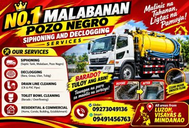 NO.1 MALABANAN CABANATUAN  09273049136  POZO NEGRO SIPHONING & DECLOGGING SERVICES